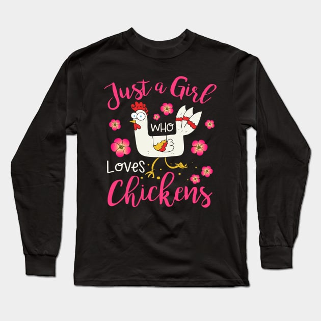 Kids Chicken Hen Love Cute Long Sleeve T-Shirt by Xonmau